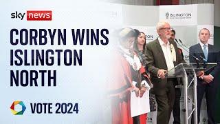 Jeremy Corbyn wins Islington North as independent candidate