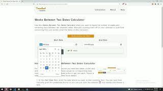 Weeks Between Two Dates Calculator