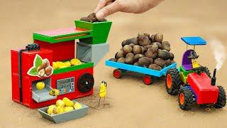 Diy tractor mini making Chestnut Ssheller Machine | rescue diy Tractor Stuck in Slime  | HP Mini