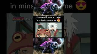 Himawari looks so cute in minato costume ||#himawari #minato #kawaki #anime #edit #shorts