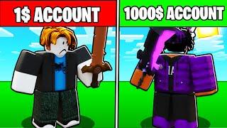 $1 vs $1000 Roblox Bedwars Account