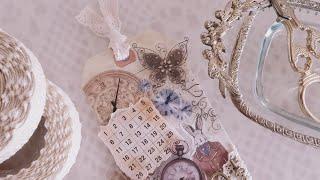 DIY Calendar | 4월 엔틱달력 (시계토끼)️ |앤틱 다꾸 활용편 | How to Make a Calendar