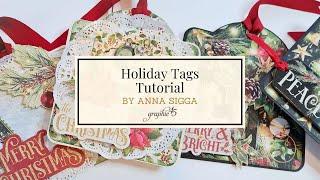 DIY Holiday Gift Tags Tutorial with Anna Sigga | Merry & Bright Paper Collection