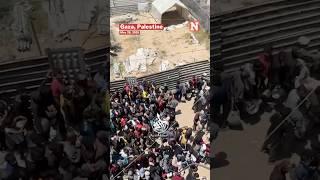 Chaotic Scenes In Gaza As People Rush To Charity Kitchen For Food