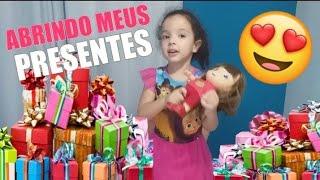 Abrindo meus presentes de aniversário - Festa masha e urso