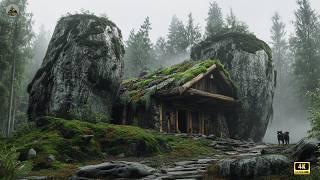 Engineers in Awe! Man Crafts Incredible Shelter Between Giant Rocks @Elyas.bushcraft