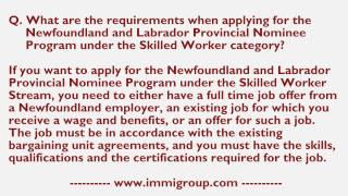 What are the requirements when applying for the NLPNP under the Skilled Worker category?