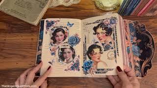 Journal Flip Through Full Version | A Blue Rose Journal vol.1 #ASMR #thegingerbreadprints