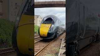 GWR class 800 speeds underneath kennaway footbridge on the Paddington to Penzance 800 025 IET