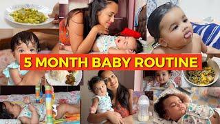 Indian Mom Realistic MORNING ROUTINE with a 5 month old Baby | NEWBORN CARE