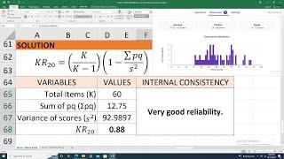 Kuder-Richardson Reliability test of a Google Form Exam (TAGALOG)