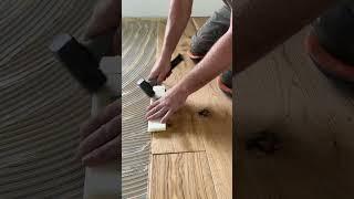 Parkett abmessen sägen/ Eiche Diele Parkett verlegen kleben / Klick Eiche Landhaus/ Parkett am Rand