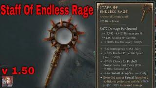 Diablo IV Unique Items - Staff Of Endless Rage (Sorceress Staff)[v1.5.0]