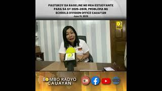 Pagtukoy sa baseline ng mga estudyante para sa SY 2025-2026, problema ng SDO Cauayan