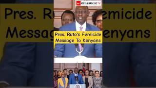 President William Ruto Speaks on femicide in Kenya from State House Nairobi with women leaders