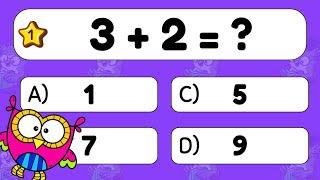 Quiz divertido de matemática | Matemática para crianças | Problemas de adição simples | Continhas