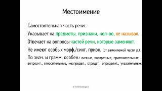 Местоимение (6 класс, видеоурок-презентация)