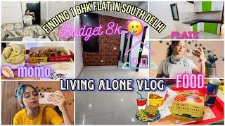 Living Alone in Delhi | Finding Flat in South Delhi  Budget 8k , Food  , Haul ️ and More.