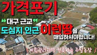 임야아래 가격포기 도심지인근 건축가능 땅매매 이런땅을 매입하셔야 합니다 대구근교 주말농장겸 전원주택지 시세대비 저렴한 평단가 적극추천 ! 세상사는 부동산