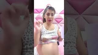 huge pregnant belly latina burping