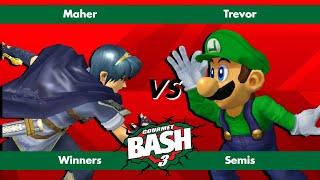 Gourmet Bash #3 - Maher (Marth) vs Trevor (Luigi) - Melee Singles - Winners Semis