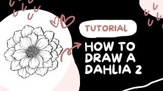 HOW TO: Learn to draw a large DAHLIA tutorial