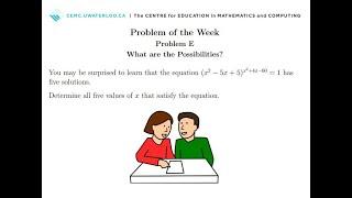 Math Problem #2: Solution to Waterloo Problem of the Week, Problem E "What are the Possibilities".