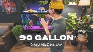 My 90 GALLON FISH TANK Aquascape!