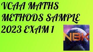 2023 VCE Sample Mathematical Methods Exam 1 Suggested Solutions