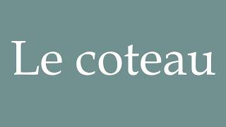 How to Pronounce ''Le coteau'' (The Hillside) Correctly in French