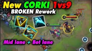 CORKI Wild Rift New Rework Broken Damage with Build High rank China Server | Mid & Bot Lane Gameplay