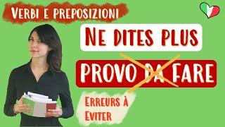  Verbes et prépositions en italien  - Erreurs à éviter