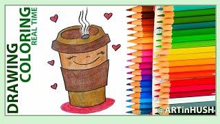 HOW TO DRAW COFFEE ️ DRAWING COLORING for KIDS 2025