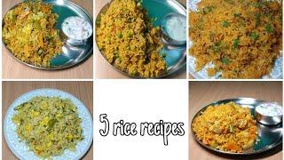 5 rice recipes/instant breakfast recipe/one pot rice recipe/Sharadhini's kitchen