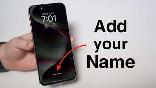 How to Add your Name on your iPhone Lock Screen!