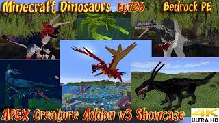 APEX Creature Addon v3 Showcase Avatar Creatures 4K60FPS Bedrock PE Minecraft Dinosaurs Ep726