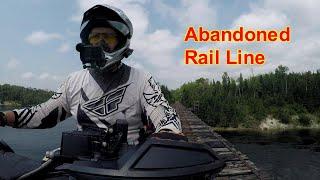 Crossing Huge Abandoned Train Trestle ATV SXS Ride on Old Rail Line Can Am Outlander 700