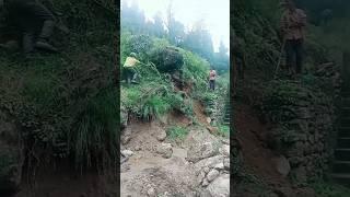 nepali village Clearing the falling stone#shorts#shortsfeed #youtubeshorts #skdvolg #landslide