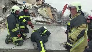 Buildings destroyed by shelling in Borodianka