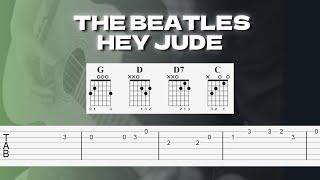 The Beatles - Hey Jude - No Barre Chords Needed! Guitar Tab Included