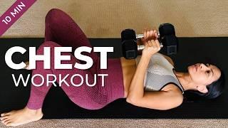 10 Min Dumbbell Chest Workout |  Build a Strong Chest at home #workoutfromhome