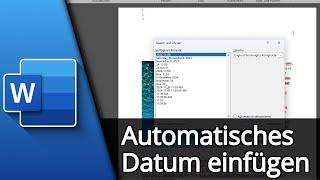 Word Datum einfügen | Word Datum automatisch anpassen  Tutorial