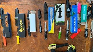 2022 Spearfishing knife review and torture test. 9Amazon knives including Riffe Koah Cressi Salvomar