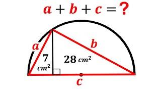 Can you the Perimeter a+b+c? | (Semicircle) | #math #maths | #geometry