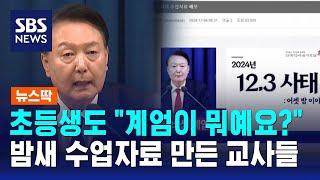 초등생도 "계엄이 뭐예요?"…밤새 수업자료 만든 교사들 / SBS / 뉴스딱