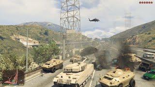 GTA V Intense Tank Rampage + 10 Star Wanted Level Escape(RDE 4.0)