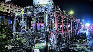 Metro Bus Set Ablaze Aftermath w/ Pursuit Just Passing Through | ECHO PARK, CA