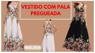 Vestido com pala pregueada - modelagem