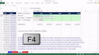 Excel Magic Trick 1065: SUMIFS: Month Over Month Sales Calculations From Transactional Data Set