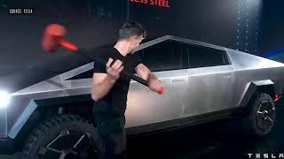 Tesla CyberTruck ZIRHLI CAM kırılması ile Tanıtım